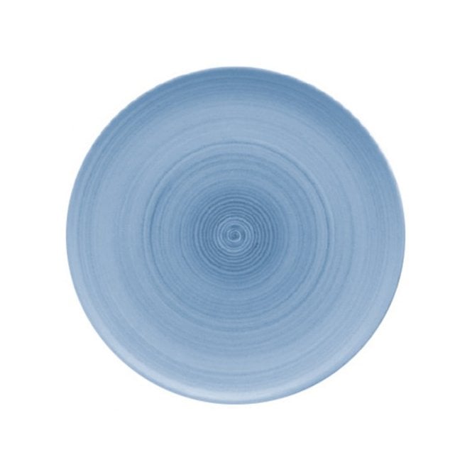 Artis Blue Modern Rustic Flat Coupe Plate - 8