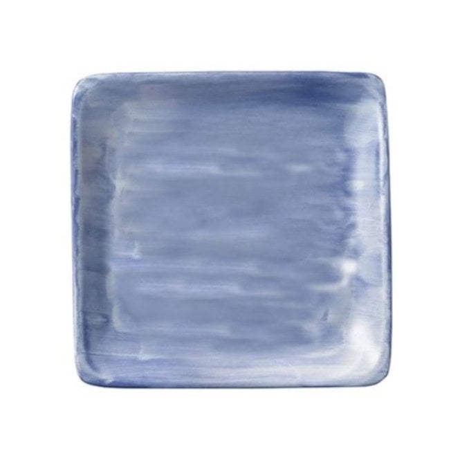 Artis Blue Modern Rustic Flat Square Plate - 8.26