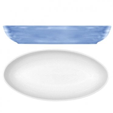 Blue Modern Rustic Relish Dish Oval - 9" (23cm) (Box Of 12)