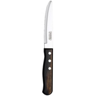 Jumbo 3 Stud Steak Knife 25cm Light Black Round End (Pack Of 12)