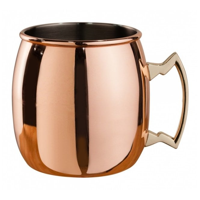 Beaumont Mezclar Copper Plated Curved Moscow Mule Mug Brass Handle 500ml