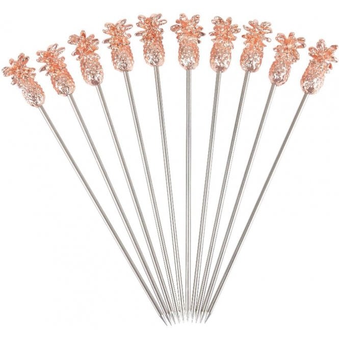 Beaumont Pineapple Garnish Pick Copper Plated (Pack Of 10)
