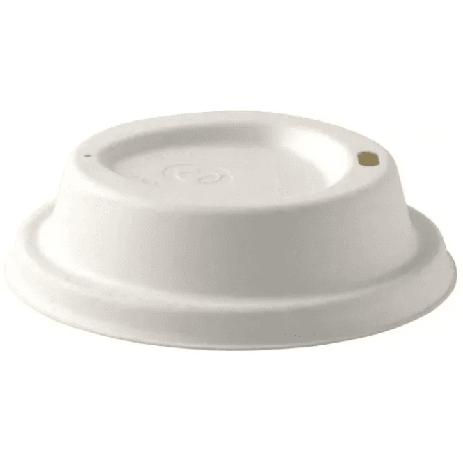 BioPak White Biocane Lid for 12/16oz BioCups (Pack of 1000)