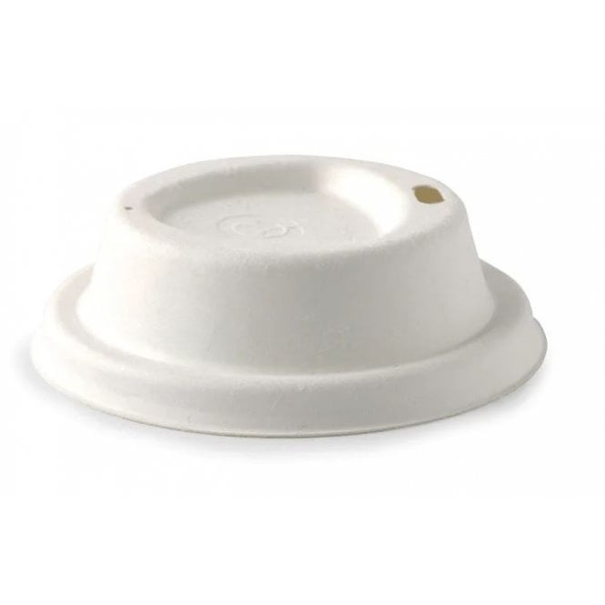 BioPak White Biocane Lid for 8oz BioCups (Pack of 1000)