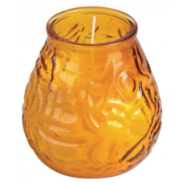 Amber Candle Low Boy (Single) (Box Of 12)