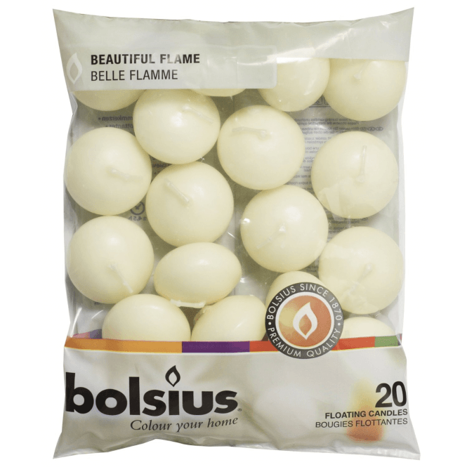 Bolsius Floating Candles - Ivory (Pack Of 20)