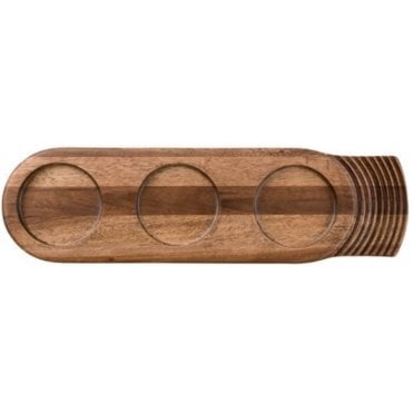 Igneous Handled Wooden Presentation Tray Large Single 48x14cm/19x5.5" (Box Of 4)