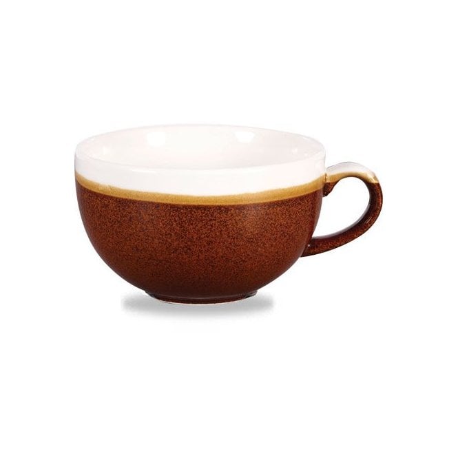 Churchill China Monochrome Cappuccino Cup Cinnamon Brown 34cl 12oz (Box Of 12)