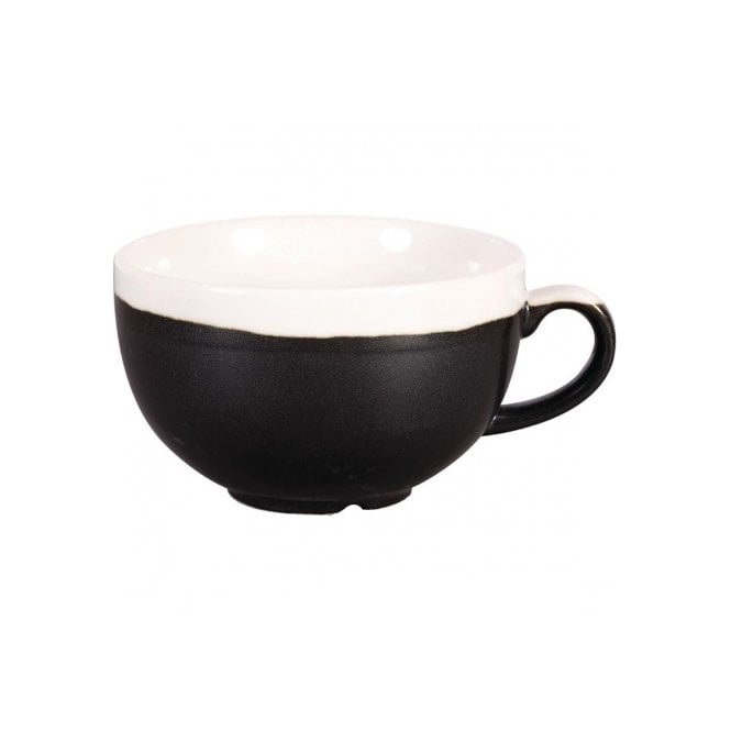 Churchill China Monochrome Cappuccino Cup Onyx Black 22.7cl 8oz (Box Of 12)