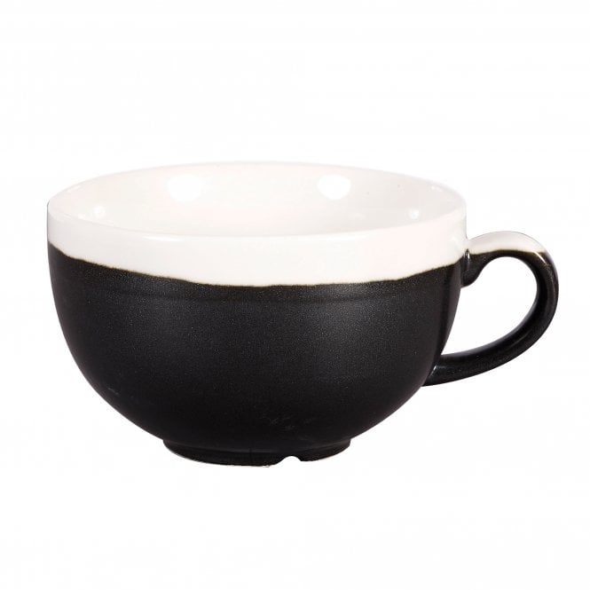 Churchill China Monochrome  Cappuccino Cup Onyx Black 34cl 12oz (Box Of 12)