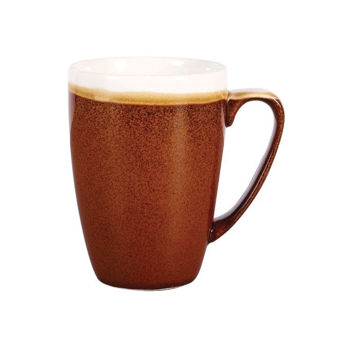 Churchill China Monochrome Mug Cinnamon Brown 34cl 12oz (Box Of 12)