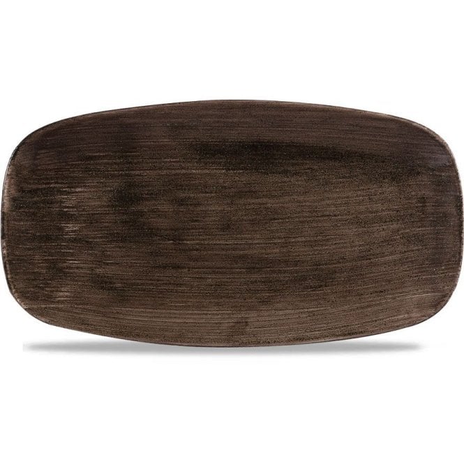 Churchill China Patina Oblong Plate 35 X 18.5cm Iron Black (Box Of 12)