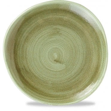 Patina Organic Round Plate - 26.4cm (10.25") Burnished Green (Box Of 12)