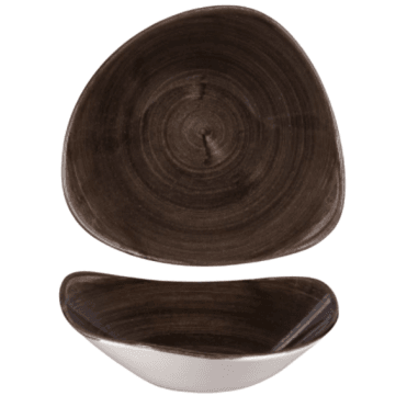 Patina Triangle Bowl 23.5cm (9.25") / 21oz Iron Black (Box Of 12)