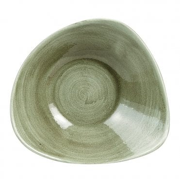 Patina Triangle Bowl 23.5cm (9.25") Burnished Green (Box Of 12)