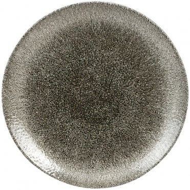 Raku Coupe Plate 28.8cm (11.25") Quartz Black (Box Of 12)