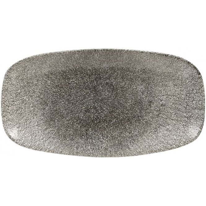 Churchill China Raku Oblong Plate 29.8 X 15.3cm Quartz Black (Box Of 12)