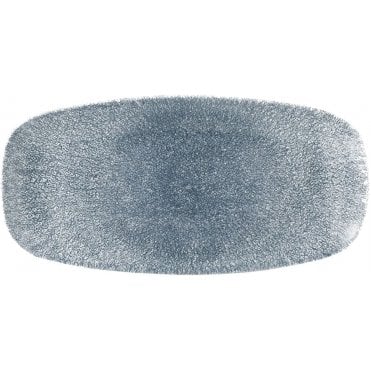 Raku Oblong Plate 34.9 X 18.4cm Topaz Blue (Box Of 12)