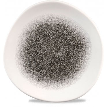 Raku Organic Round Plate 21cm (8.25") Quartz Black (Box Of 12)