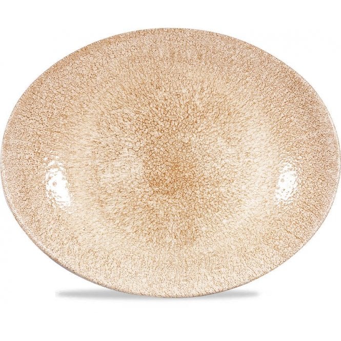 Churchill China Raku Oval Coupe Plate 31.7 X 25.5cm Garnet Orange (Box Of 12)