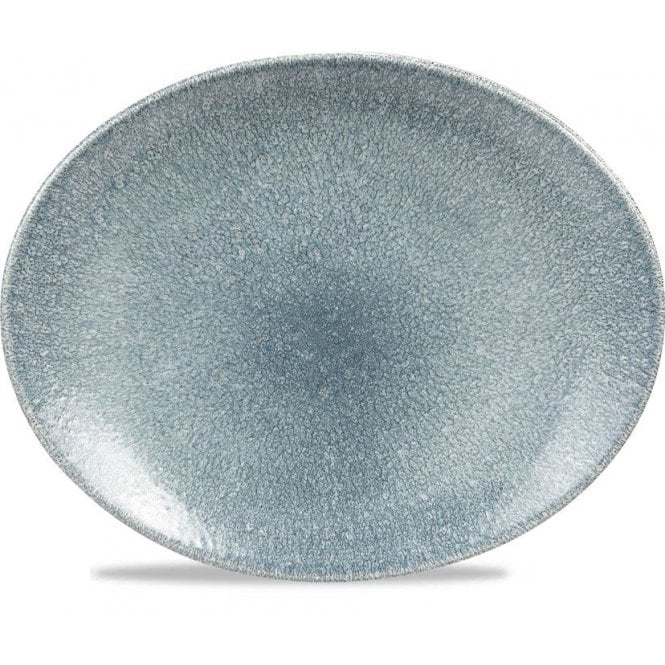 Churchill China Raku Oval Coupe Plate 31.7 X 25.5cm Topaz Blue (Box Of 12)