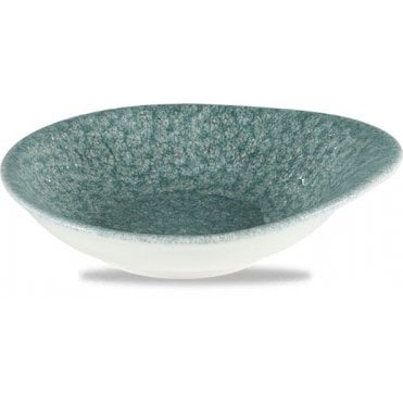 Raku Round Dish - 7 X 6.5" (18.5 X 16.8cm) Topaz Blue (Box Of 12)