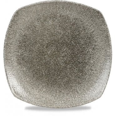 Raku Square Plate 25.2cm (10") Quartz Black (Box Of 12)