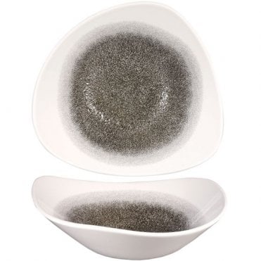 Raku Triangle Bowl 23.5cm (9.25") / 21oz Quartz Black (Box Of 12)