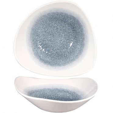 Raku Triangle Bowl 23.5cm (9.25") / 21oz Topaz Blue (Box Of 12)