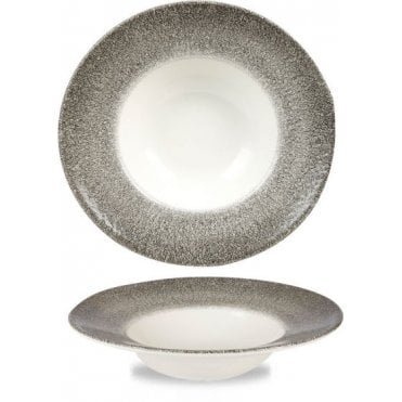 Raku Wide Rim Bowl 28cm (11") / 16.5oz Quartz Black (Box Of 12)