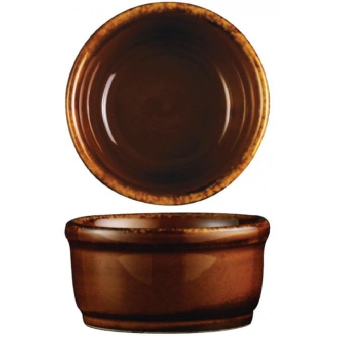 Churchill China Rustics Simmer Dip Pot / Ramekin - 6.5cm / 2oz Brown (Box Of 6)