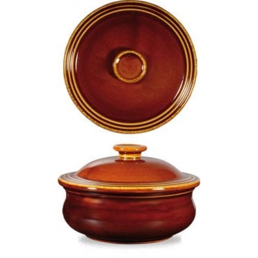 Rustics Simmer Stew Pot & Lid - 14cm / 15oz Brown (Box Of 6)