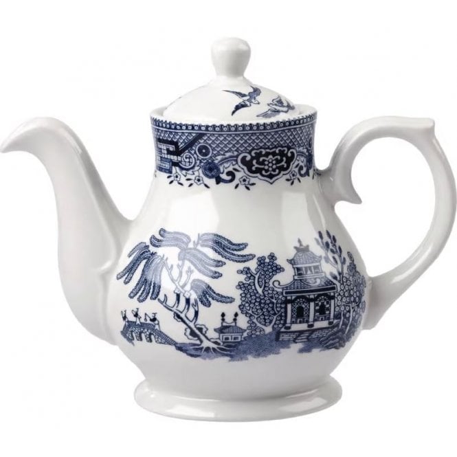 Churchill China Sandringham Blue 15oz (42cl) Tea / Coffee Pot Vintage Print (Box Of 4)