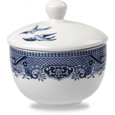 Sandringham Blue 9cm (3.5") Open Sugar Bowl Vintage Print (Box Of 4)
