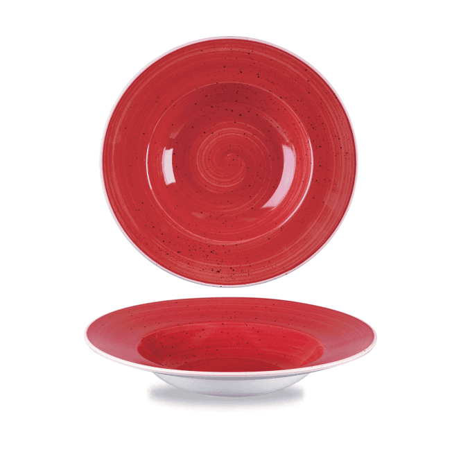 Churchill China Stonecast Berry Red Wide Rim Bowl- 24cm/ 9.5'' (Box Of 12)