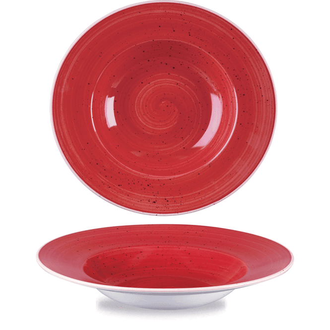 Churchill China Stonecast Berry Red Wide Rim Bowl- 28cm/ 11'' (Box Of 12)
