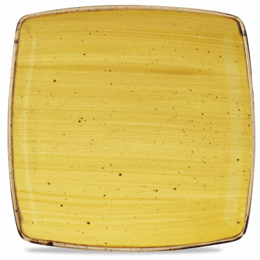 Stonecast Deep Square Plate 26.8cm (10.5") Mustard (Box Of 12)