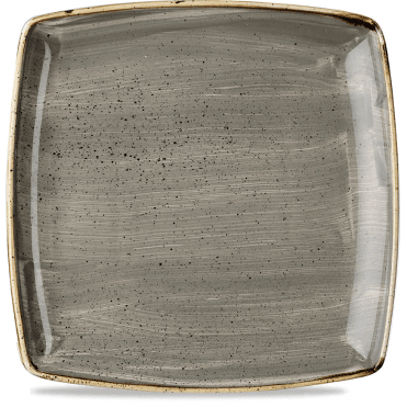 Stonecast Deep Square Plate 26.8cm (10.5") Peppercorn (Box Of 12)