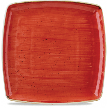 Stonecast Deep Square Plate 26.8cm (10.5") Red Berry (Box Of 12)