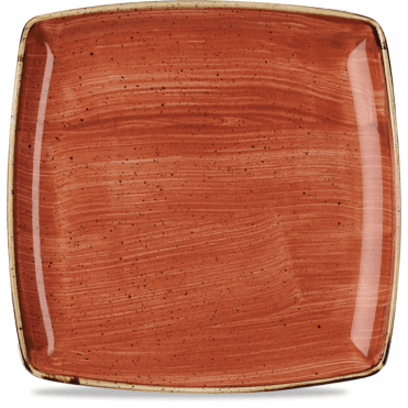 Stonecast Deep Square Plate 26.8cm (10.5") Spiced Orange (Box Of 12)