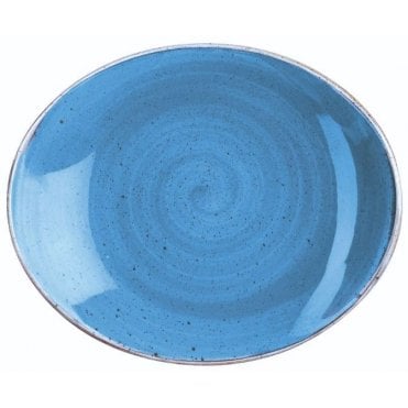 Stonecast Oval Plate 19.2cm (7.75") Cornflower (Box Of 12)