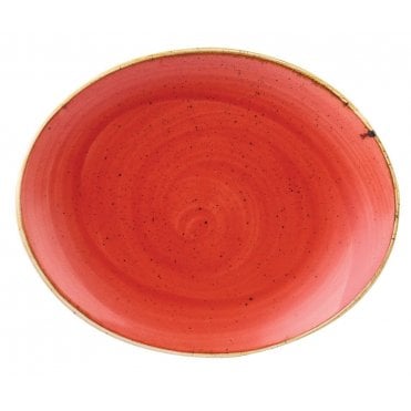 Stonecast Oval Plate 19.2cm (7.75") Red Berry (Box Of 12)
