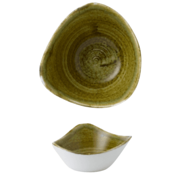 Stonecast Plume Triangle Bowl - 6" (15.3cm) / 9oz Olive (Box Of 12)