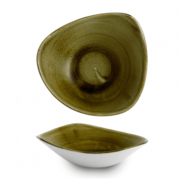 Stonecast Plume Triangle Bowl - 9.25" (23.5cm) / 21oz Olive (Box Of 12)