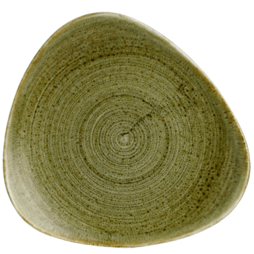 Stonecast Plume Triangle Plate - 9" (22.9cm) Olive (Box Of 12)
