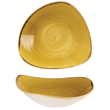 Stonecast Triangle Bowl 23.5cm (9.25") Mustard (Box Of 12)