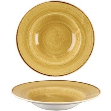 Stonecast Wide Rim Bowl- 24cm/ (9.5") Mustard (Box Of 12)