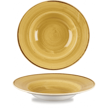 Stonecast Wide Rim Bowl - 28cm (11") Mustard (Box Of 12)