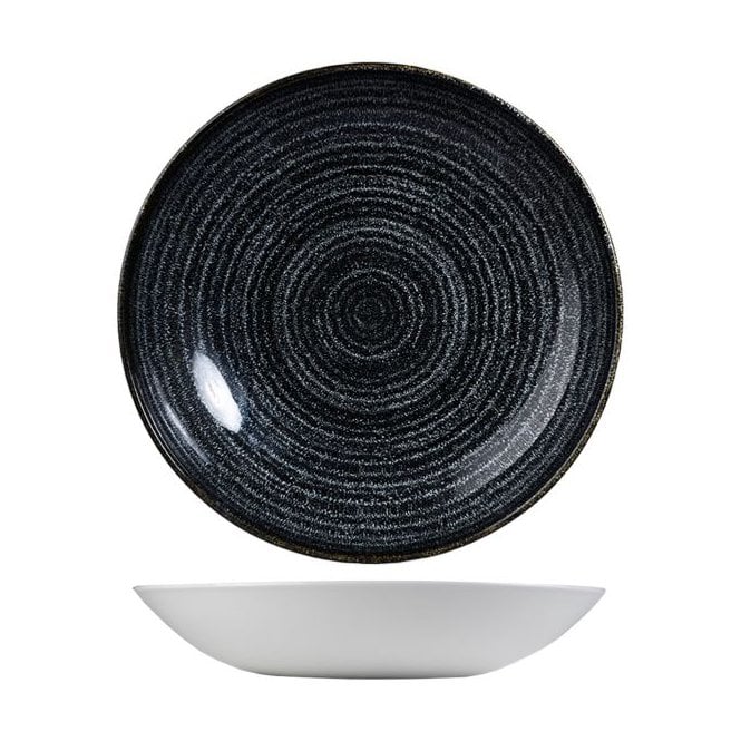 Churchill China Studio Print Charcoal Black Coupe Bowl 9.75''/ 24.8 Cm (Box Of 12)