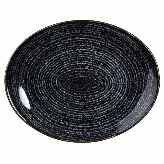 Churchill China Studio Print Charcoal Black Oval Plate 12.5''/ 31.7 Cm (Box Of 12)